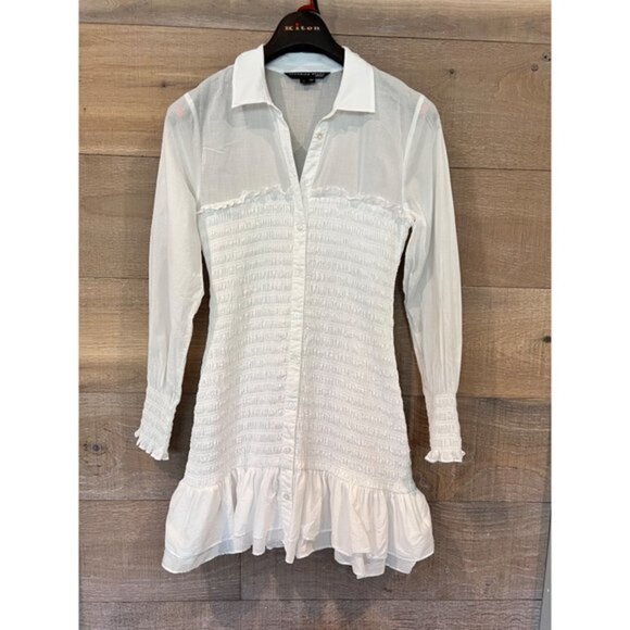 Veronica Beard Kelsey Button-Down white Dress Size 10 - Picture 3 of 9